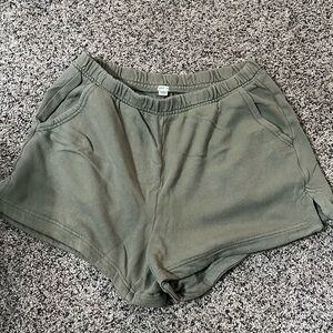 Aerie Sweat Shorts - size Medium - dark green